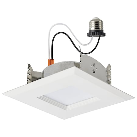 Satco 6.7 Watt LED Downlight Retrofit 4 Inches CCT Selectable Square White Finish 120 Volt S11820R1